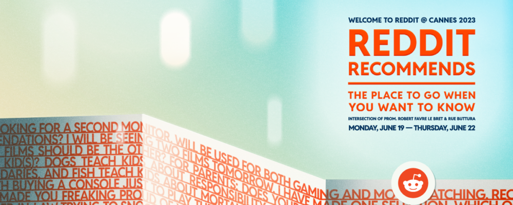 Reddit Upvotes Cannes Lions for Another Year: We’re Back With an All-New Activation and All-New Research